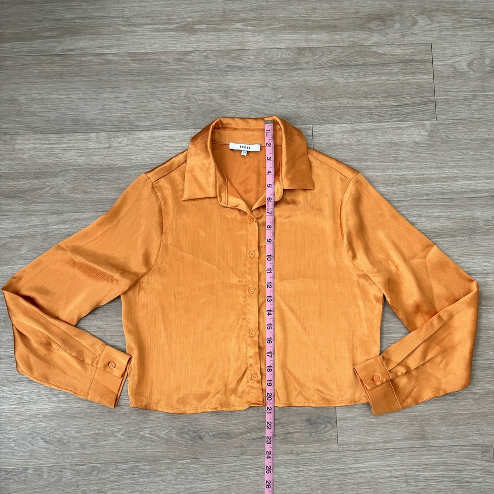 Orange Button-Up Blouse